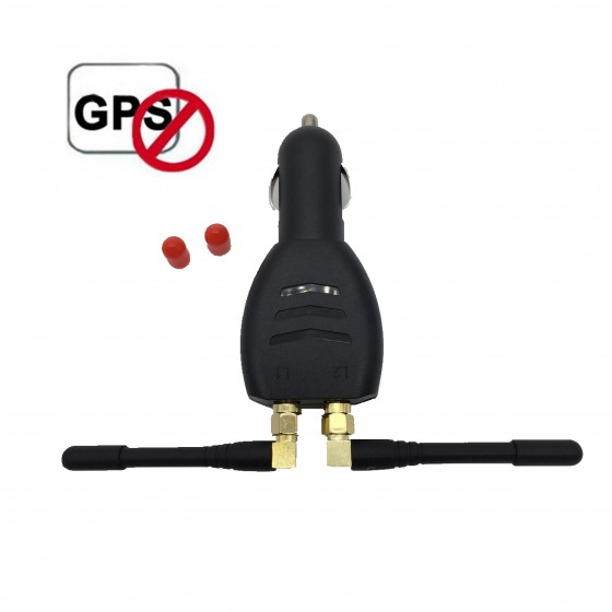 Cigarette lighter Style GPS Jammer Signal Detector Dual Antenna Anti